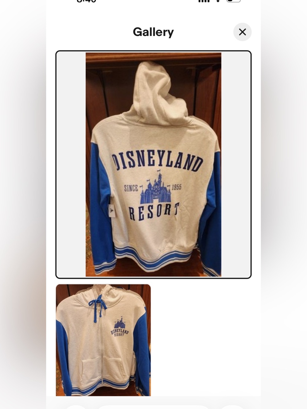 Disneyland Resort Cream & Blue Hoodie